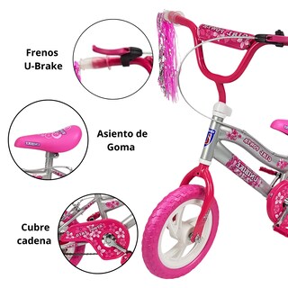 Foto 2 | Bicicleta Infantil Niñas R12 Ruedas Auxiliares Goma Unibike - Power