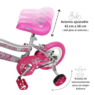 Foto 3 | Bicicleta Infantil Niñas R12 Ruedas Auxiliares Goma Unibike - Power