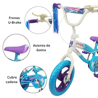 Foto 2 | Bicicleta Infantil Niñas R12 Ruedas Auxiliares Goma Unibike - Spark