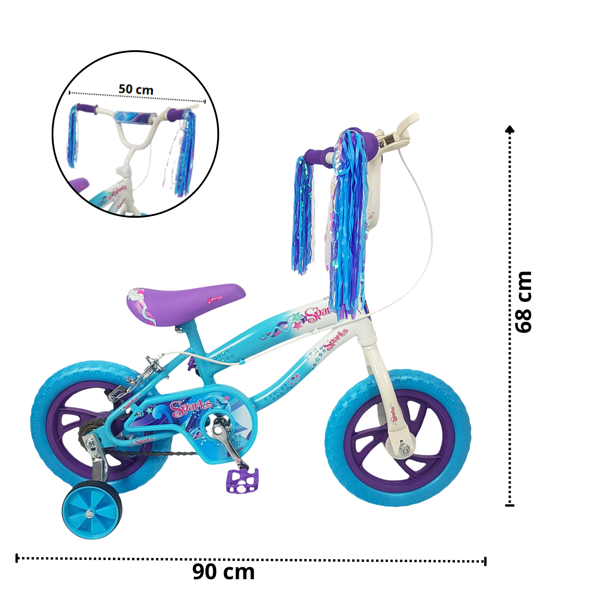 Foto 8 pulgar | Bicicleta Infantil Niñas R12 Ruedas Auxiliares Goma Unibike - Spark