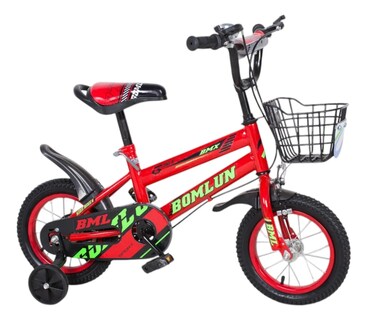 Foto 3 | Bicicleta Entrenadora De Niños Aeiou Qk-01 R16 Sport Canasta Rojo