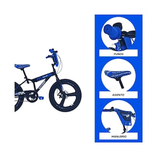 Foto 4 | Bicicleta Infantil Monk Bitten Rodada 20 Negro Azul