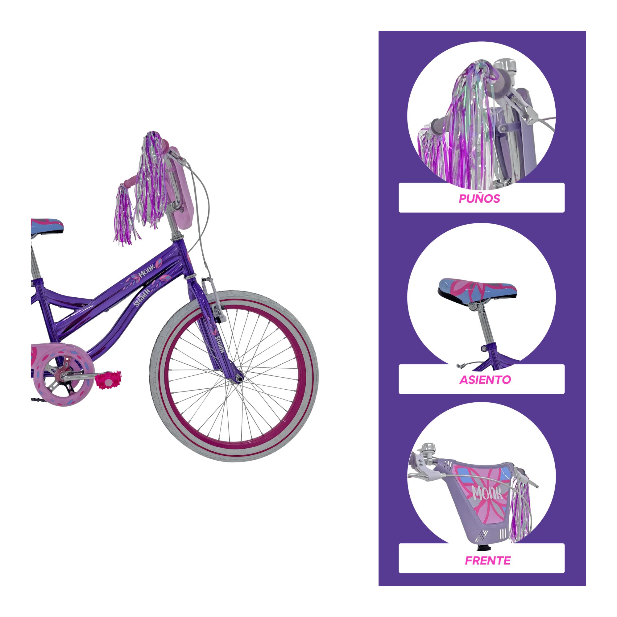 Foto 5 pulgar | Bicicleta Infantil Monk Shaini Rodada 20 Para Niñas