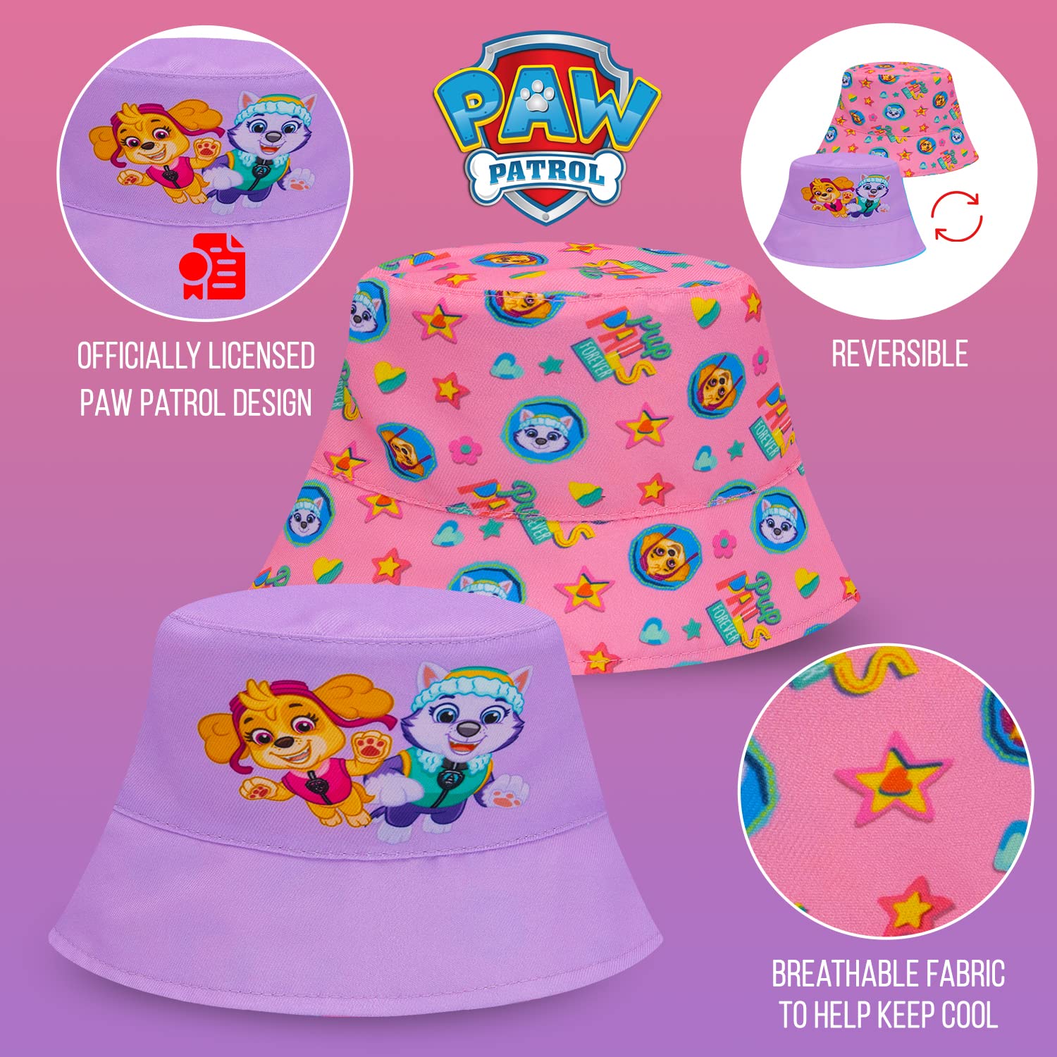 Foto 3 pulgar | Sombrero Reversible Paw Patrol Para Niños Pequeños De 2 A 5 Años, Color Morado - Venta Internacional.