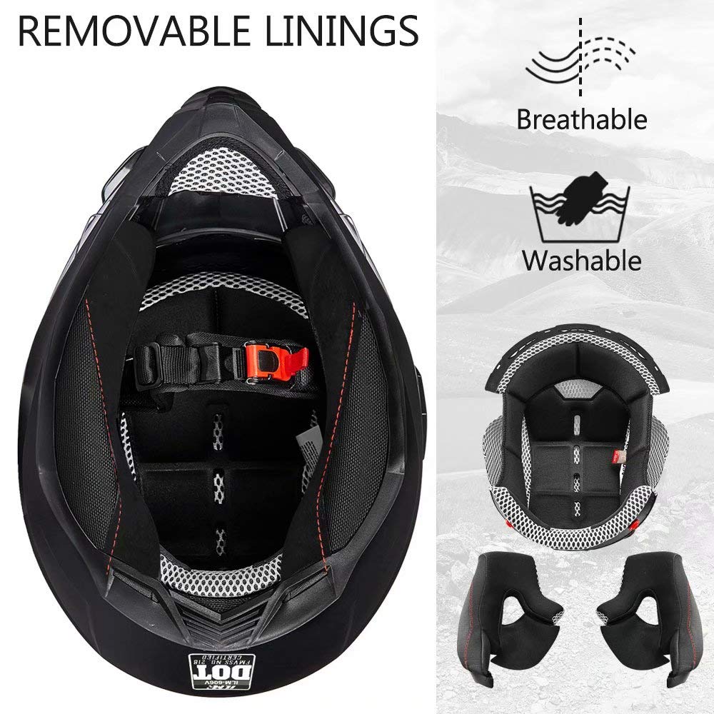 Foto 4 pulgar | Casco De Moto Ilm Off Road Integral Con Certificación Dot 606v - Venta Internacional.