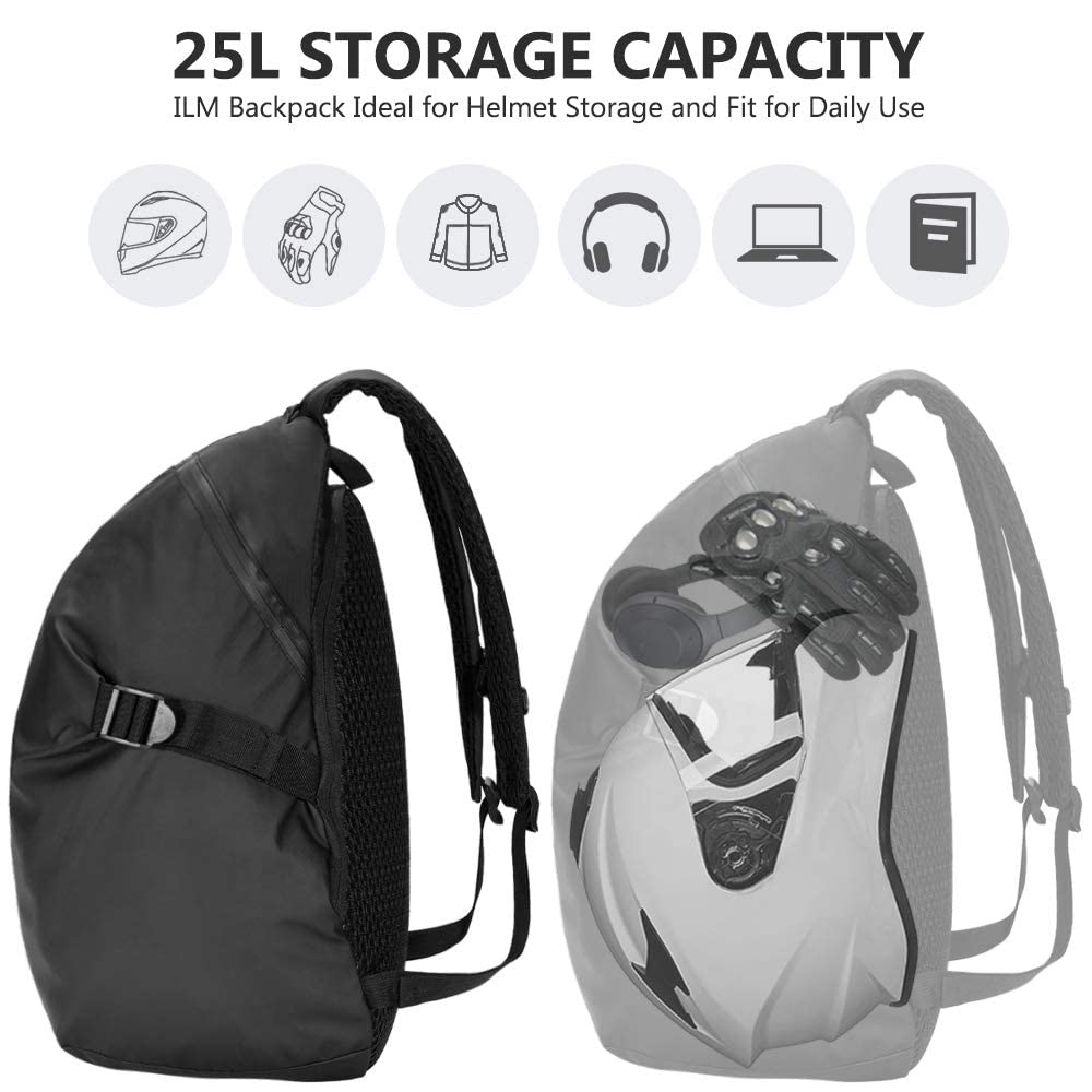 Foto 8 pulgar | Mochila Ilm Para Casco De Moto, De Gran Capacidad, Impermeable - Venta Internacional.