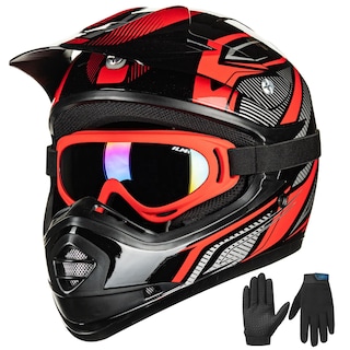 Foto 1 | Casco Ilm Para Jóvenes Y Niños, Atv Motocross B07, Rojo/plateado, Aprobado Por El Dot - Venta Internacional.