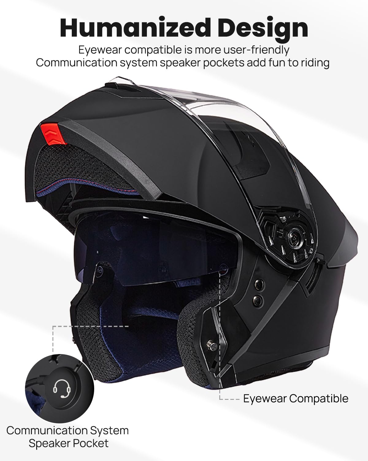 Foto 5 pulgar | Casco De Moto Ilm Ws206 Con Doble Visera Abatible, Cara Completa, Dot - Venta Internacional.