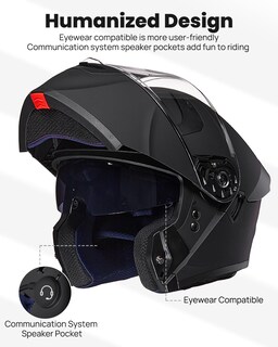 Foto 4 | Casco De Moto Ilm Ws206 Con Doble Visera Abatible, Cara Completa, Dot - Venta Internacional.