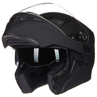 Foto 2 | Casco De Moto Ilm 902ls Con Doble Visera Led, Abatible, Negro Mate - Venta Internacional.