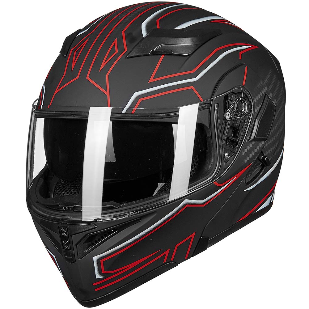 Foto 4 pulgar | Casco De Moto Ilm 902l Con Doble Visera Led Abatible Y Frontal - Venta Internacional.