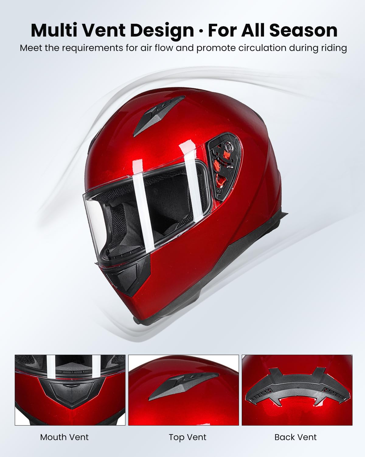Foto 3 | Casco De Moto Ilm Integral Con Bufanda De Invierno Dot - Venta Internacional.