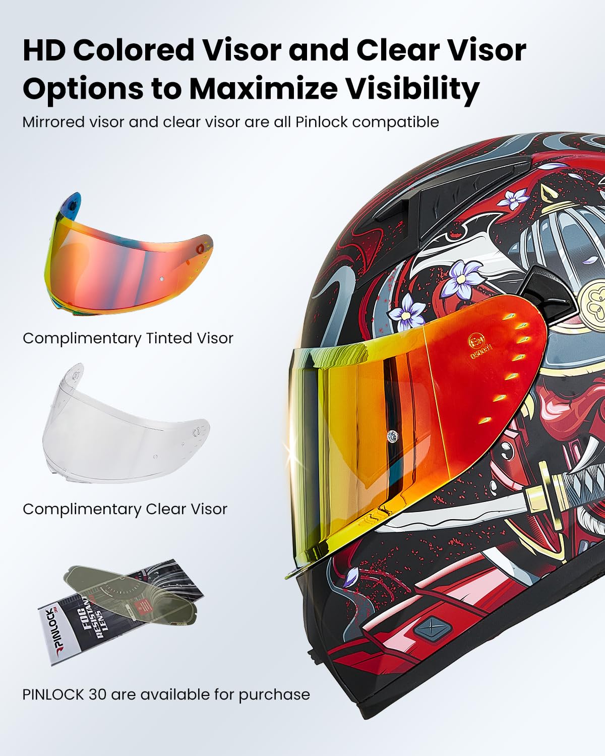 Foto 6 pulgar | Casco De Moto Ilm Full Face Dot Z501 Armor Red (xl) - Venta Internacional.