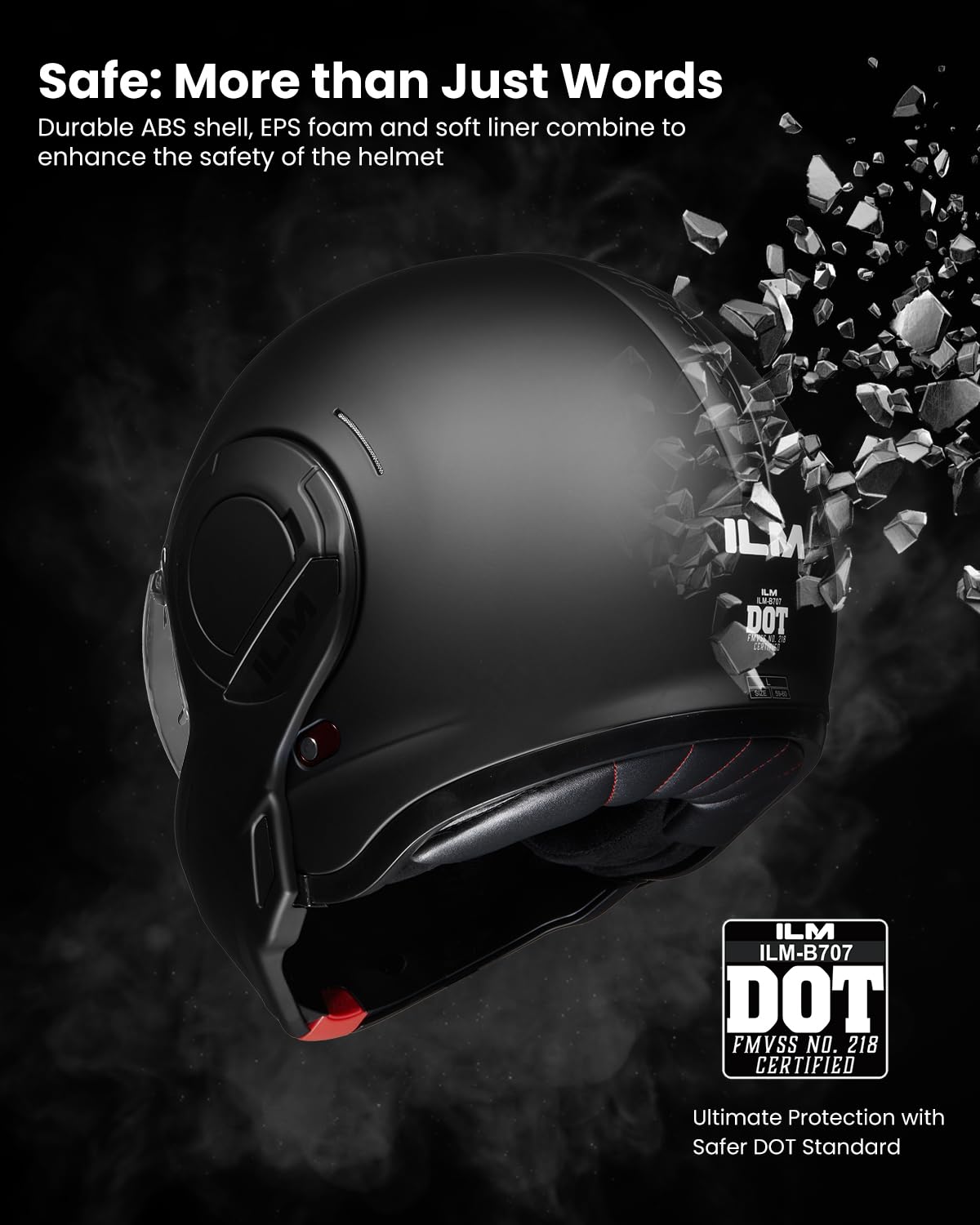 Foto 7 | Casco De Moto Ilm Vintage Full Face Modular Dot B707 - Venta Internacional.
