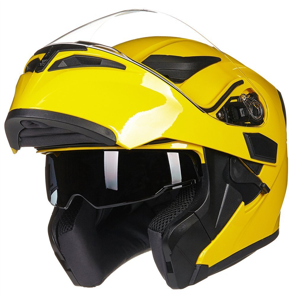 Foto 2 pulgar | Casco De Moto Ilm 902 Con Doble Visera Plegable, Modular, Dot, Amarillo - Venta Internacional.