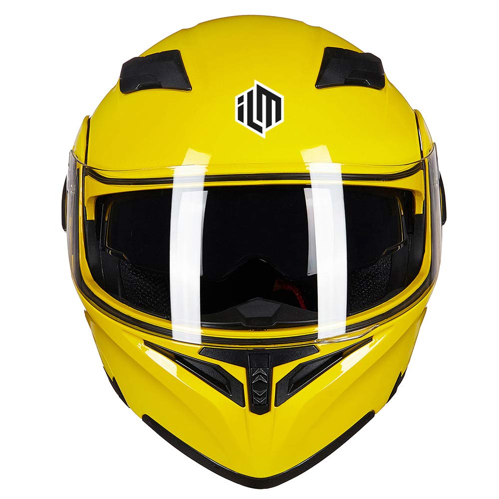 Foto 4 pulgar | Casco De Moto Ilm 902 Con Doble Visera Plegable, Modular, Dot, Amarillo - Venta Internacional.