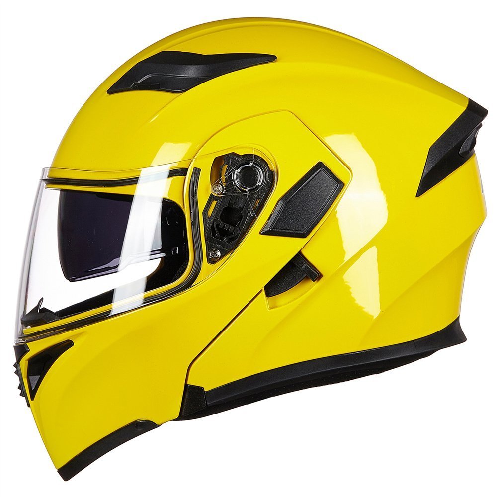 Foto 5 pulgar | Casco De Moto Ilm 902 Con Doble Visera Plegable, Modular, Dot, Amarillo - Venta Internacional.