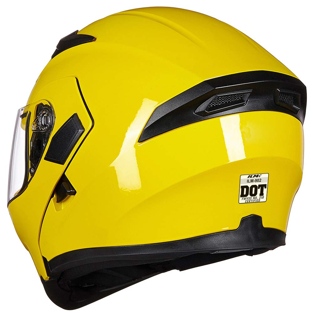 Foto 6 pulgar | Casco De Moto Ilm 902 Con Doble Visera Plegable, Modular, Dot, Amarillo - Venta Internacional.