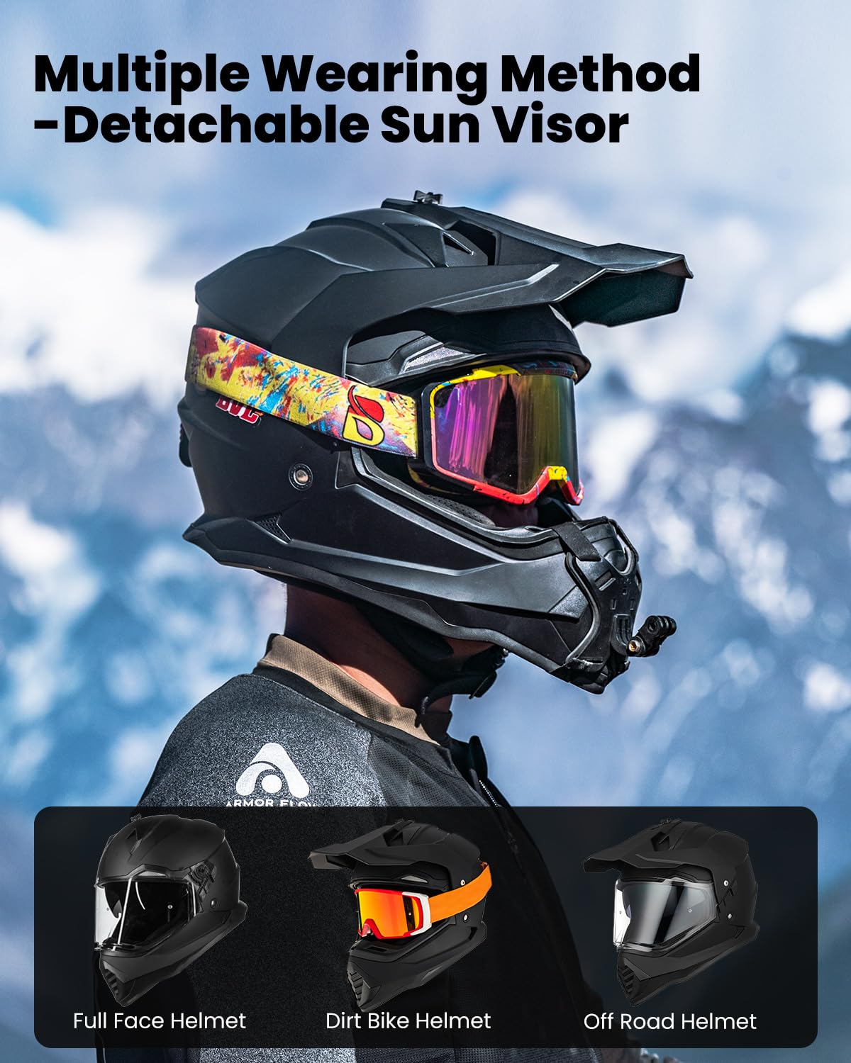 Foto 3 pulgar | Casco De Moto Ilm Dual Sport Adventure Ws902 Matte Black M - Venta Internacional.