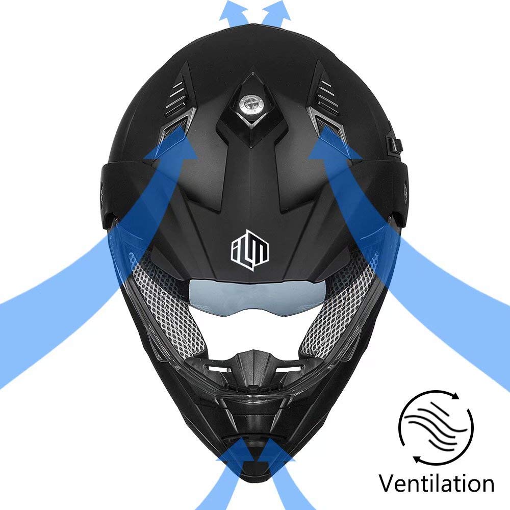 Foto 8 pulgar | Casco Ilm 606v Para Moto Todoterreno Dual Sport Dot L, Negro Mate - Venta Internacional.