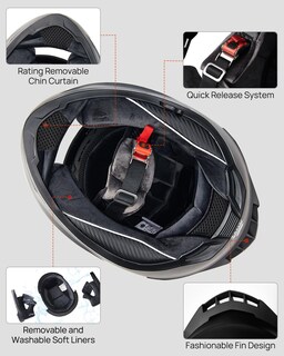 Foto 6 | Casco Integral Para Moto De Nieve Ilm Modelo 129, Negro Mate - Venta Internacional.