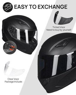 Foto 7 | Casco Integral Para Moto De Nieve Ilm Modelo 129, Negro Mate - Venta Internacional.