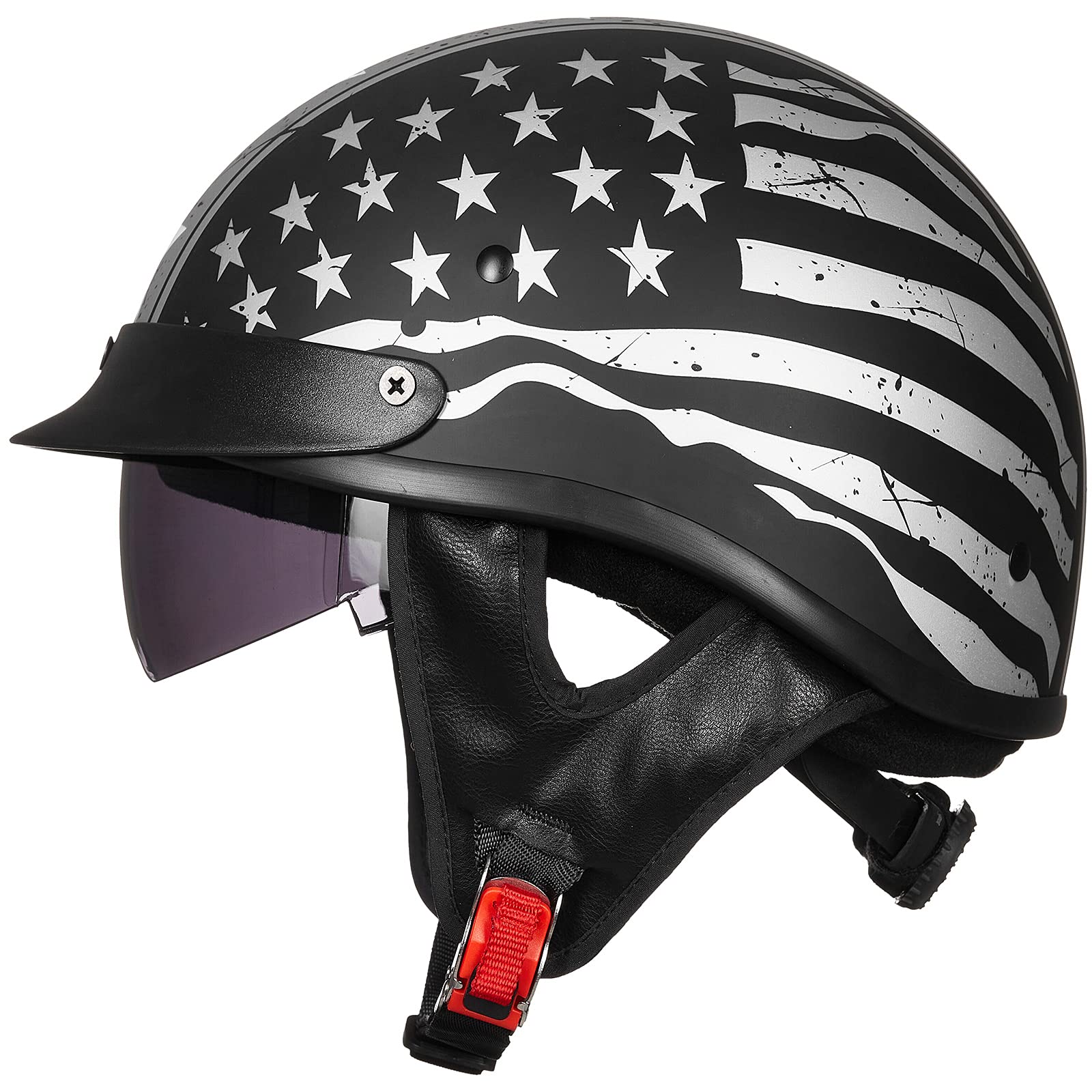 Foto 2 pulgar | Medio Casco De Moto Ilm 205v, Visor Solar De Cara Abierta Dot (s) - Venta Internacional.