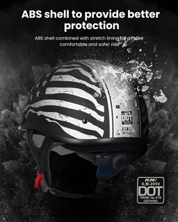 Foto 2 | Medio Casco De Moto Ilm 205v, Visor Solar De Cara Abierta Dot (s) - Venta Internacional.