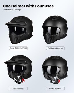 Foto 2 | Casco Ilm Open Face Motorcycle 3/4 Half Dot 726x Negro Mate - Venta Internacional.