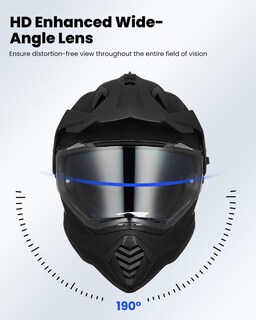 Foto 4 | Casco De Moto Ilm Dual Sport Adventure Ws902 Negro Mate - Venta Internacional.
