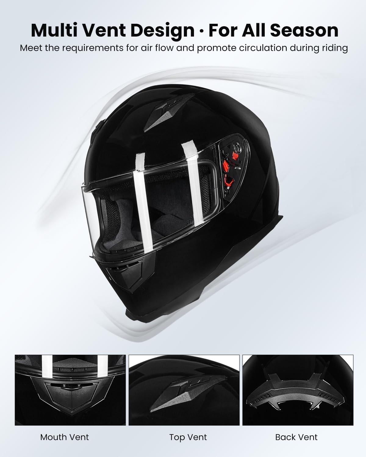 Foto 3 | Casco De Moto Ilm Integral Con Bufanda De Invierno Dot - Venta Internacional.