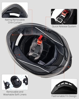 Foto 6 | Casco De Moto De Nieve Ilm Modelo 129 Integral Negro L - Venta Internacional.