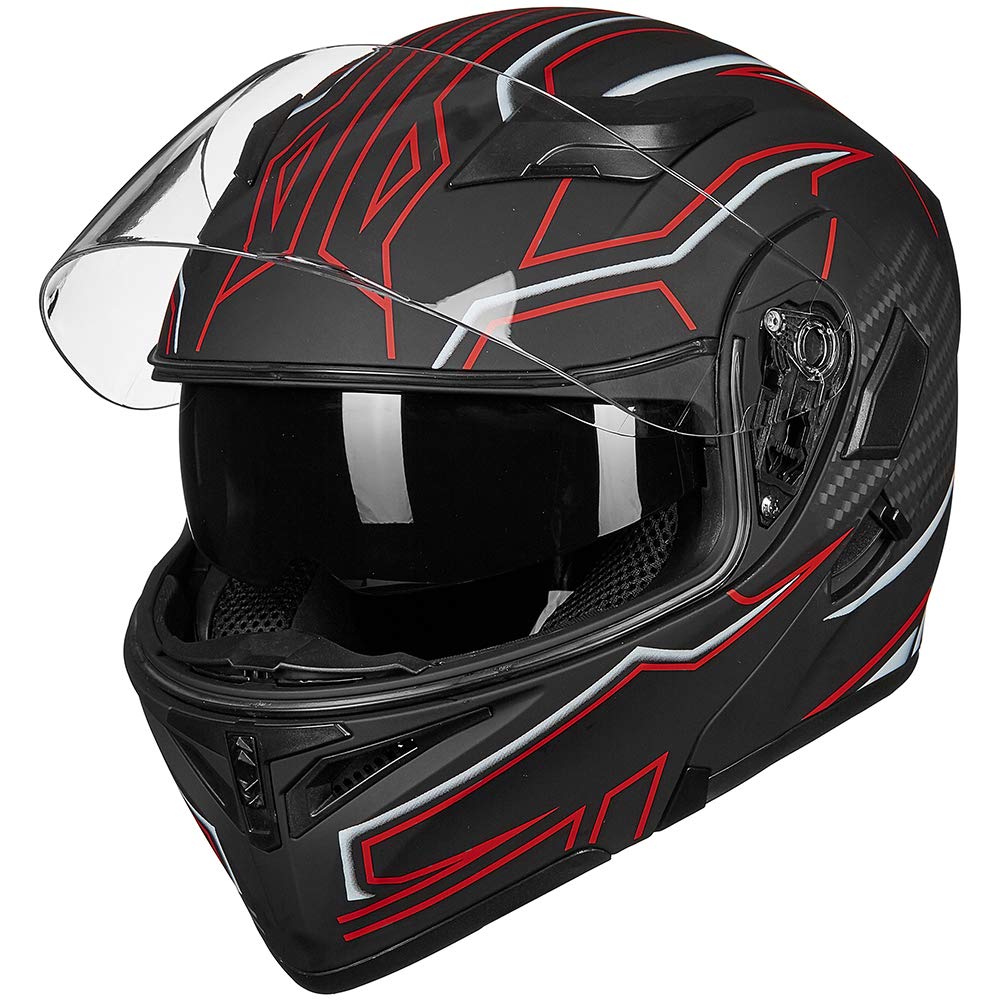 Foto 4 pulgar | Casco De Moto Ilm 902l Con Doble Visera Led Abatible Y Frontal - Venta Internacional.