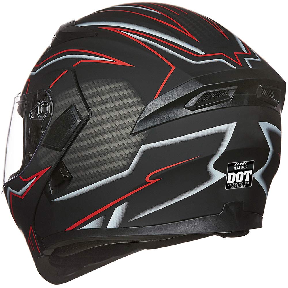 Foto 7 pulgar | Casco De Moto Ilm 902 De Doble Visera Abatible, Modular, Dot - Venta Internacional.
