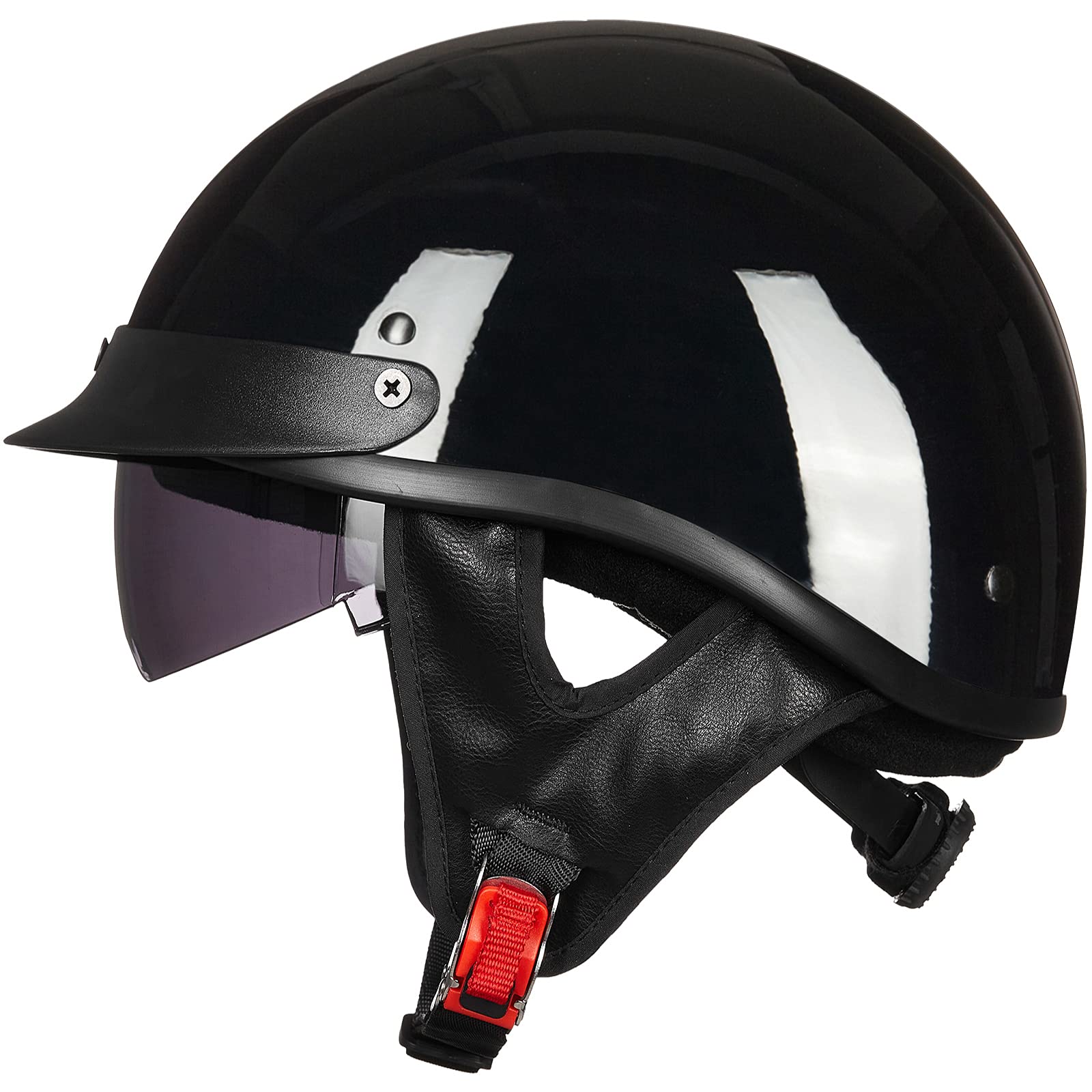 Foto 2 pulgar | Medio Casco De Moto Ilm Model-205v Negro Brillante (l) - Venta Internacional.