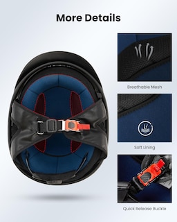 Foto 5 | Medio Casco De Moto Ilm Model-205v Negro Brillante (l) - Venta Internacional.