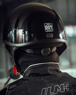 Foto 7 | Medio Casco De Moto Ilm Model-205v Negro Brillante (l) - Venta Internacional.