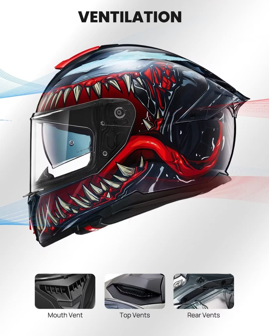Foto 4 pulgar | Casco De Moto Ilm Integral Con Doble Visera Modelo 861a Thenight - Venta Internacional.