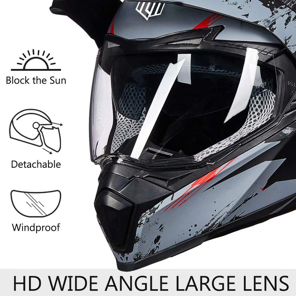 Foto 5 pulgar | Casco Ilm Para Moto Todoterreno, Dual Sport, Integral, 606v - Venta Internacional.