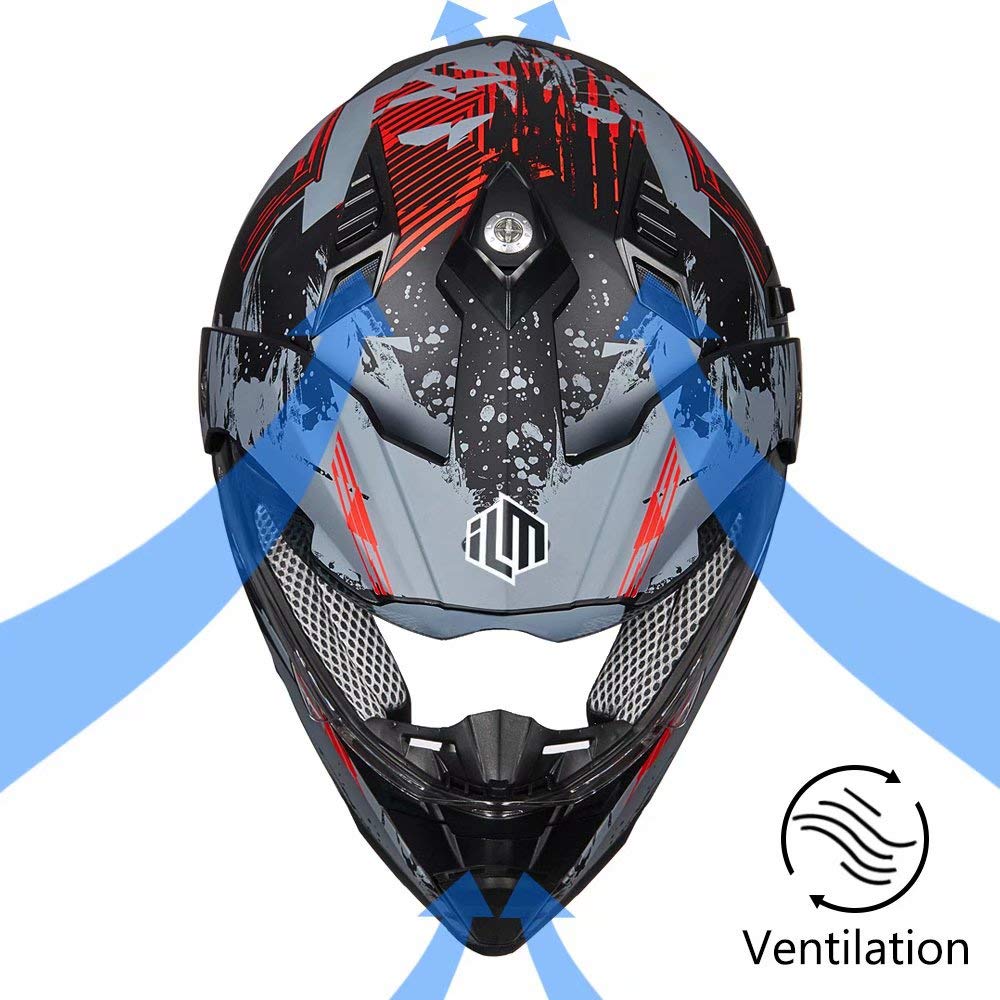 Foto 8 pulgar | Casco Ilm Para Moto Todoterreno, Dual Sport, Integral, 606v - Venta Internacional.