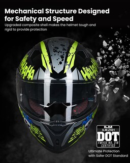 Foto 3 | Casco De Moto Ilm Full Face Dot Modelo Z501, Color Amarillo Medio - Venta Internacional.