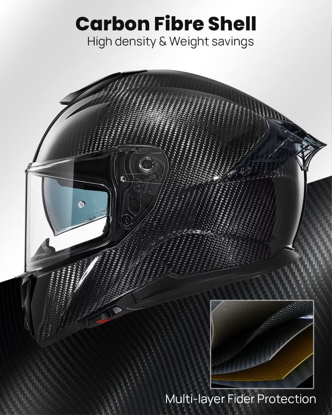 Foto 4 pulgar | Casco De Moto Ilm Ligero De Fibra De Carbono Integral - Venta Internacional.