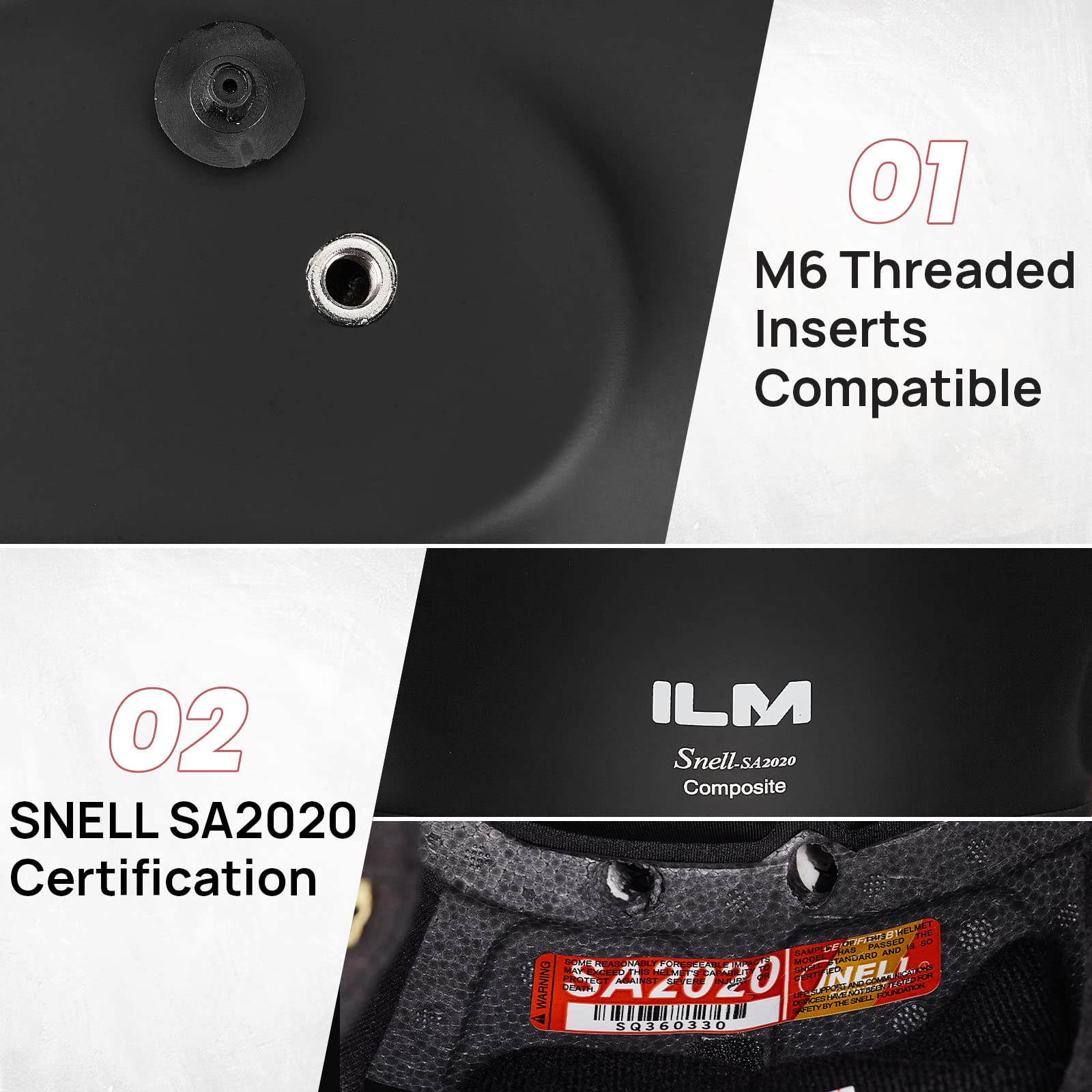 Foto 3 pulgar | Casco Integral Para Carreras De Coches Ilm Snell Sa2020, Modelo 760 - Venta Internacional.