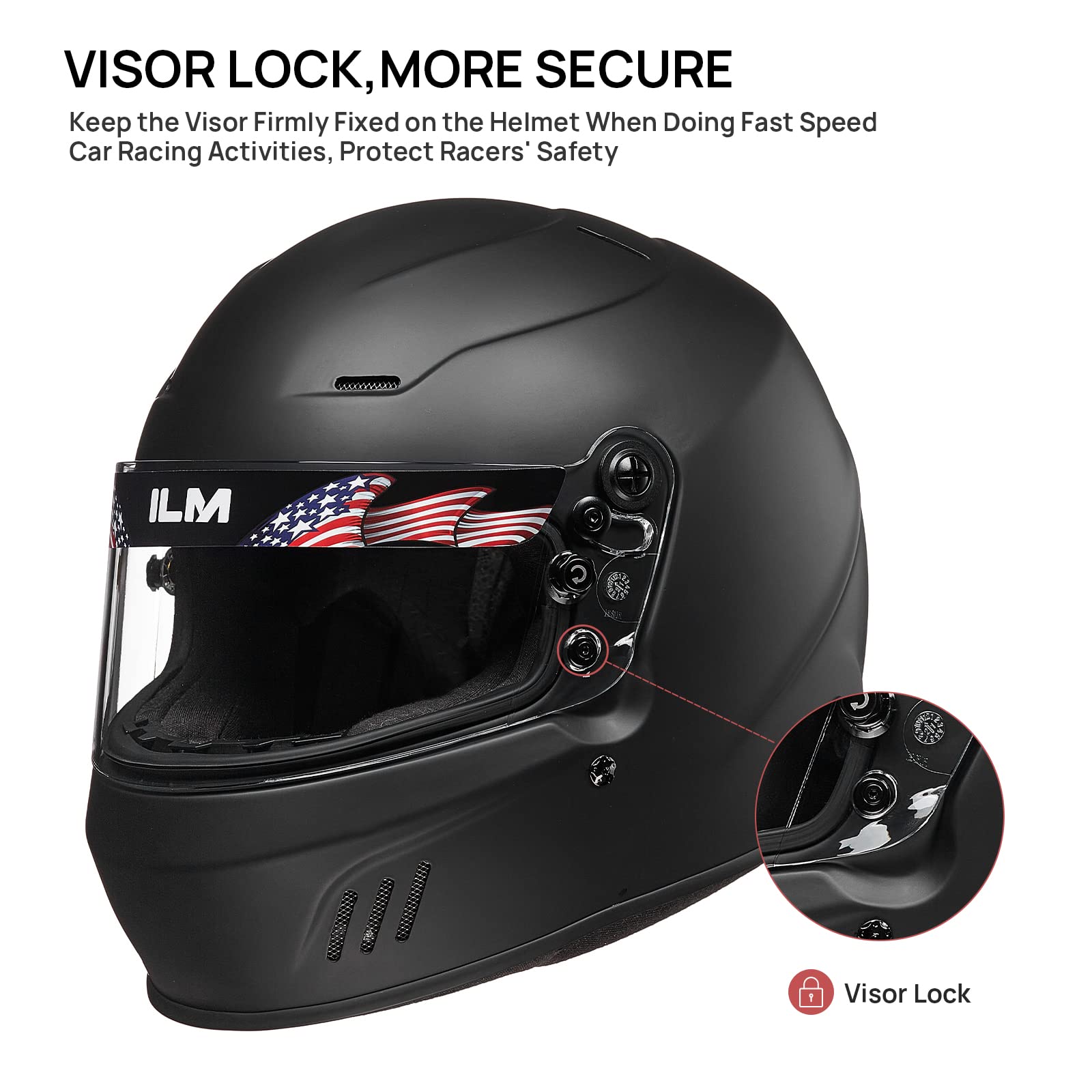 Foto 5 pulgar | Casco Integral Para Carreras De Coches Ilm Snell Sa2020, Modelo 760 - Venta Internacional.
