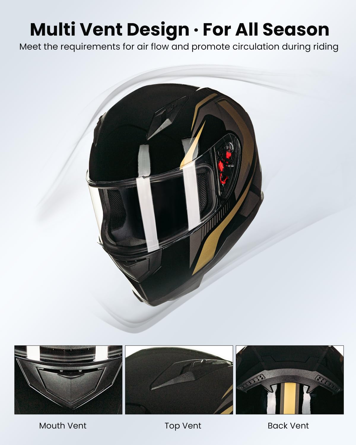Foto 4 pulgar | Casco De Moto Ilm Integral Dot Modelo Jk313 (s, Dorado) - Venta Internacional.