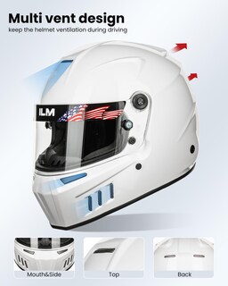 Foto 3 | Casco De Carreras De Autos Ilm Snell Sa2020 Aprobado En Fibra De Vidrio 890 - Venta Internacional.