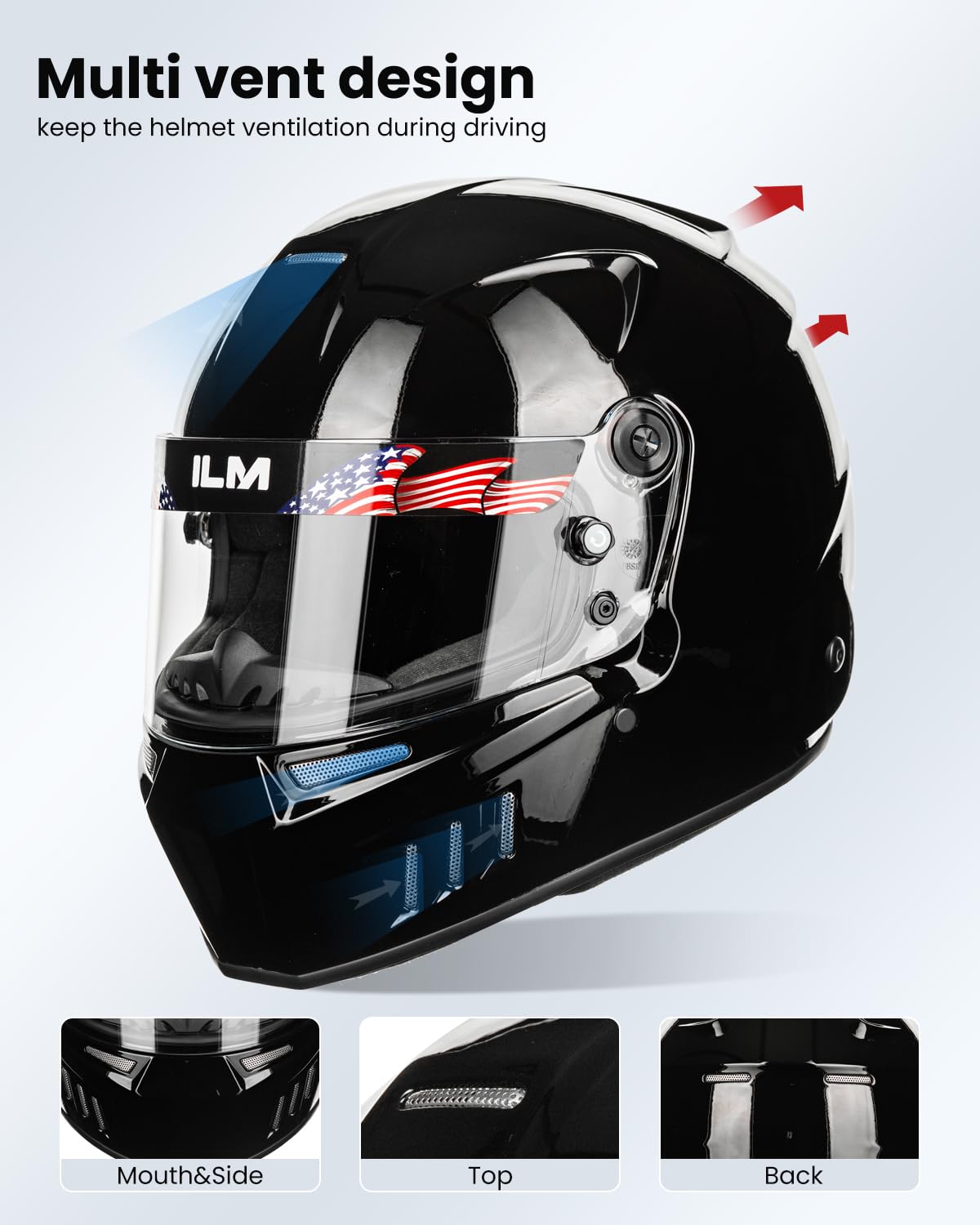 Foto 3 | Casco De Carreras De Autos Ilm Snell Sa2020 Aprobado, Ligero 890 - Venta Internacional.
