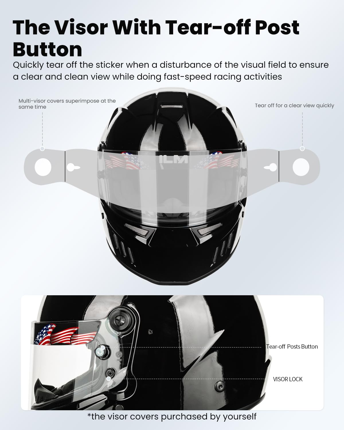 Foto 5 | Casco De Carreras De Autos Ilm Snell Sa2020 Aprobado, Ligero 890 - Venta Internacional.