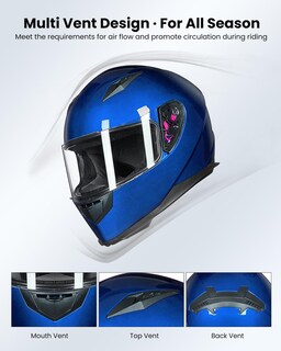 Foto 3 | Casco De Moto Ilm Integral Dot Modelo Jk313 (s, Azul) - Venta Internacional.