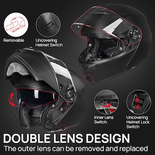 Foto 4 | Casco De Moto Ilm Modular Integral Abatible Dot 159 - Venta Internacional.